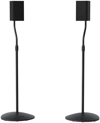 SANUS Speaker Stands Pair – Adjustable Height Speaker Stands for Satellite & Bookshelf Speakers up to 3.5lbs – Tool-Free Adjustment & Easy DIY Assembly