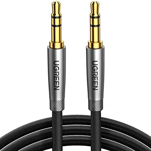 UGREEN 3.5mm Audio Cable Nylon Braided Aux Cord Male to Male Stereo Hi-Fi Sound for Headphones Car Home Stereos Speakers Tablets Compatible with iPhone iPad iPod Echo More 3FT