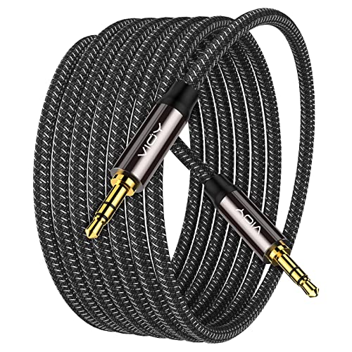 VIOY Aux Cable (20 ft), [Copper Shell, Hi-Fi Sound] 3.5 mm Male to Male Braided Auxiliary Cord Compatible with Headphone, Smartphone, Home/Car Stereo, Speaker, Echo & More